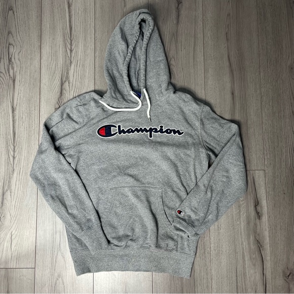 Champion grey hoodie embroidered - Picture 2 of 5